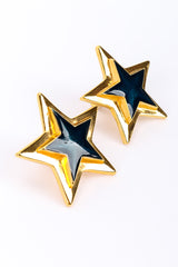 Vintage Escada Enamel Star Plate Earrings II 3/4 front @recessla