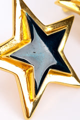 Vintage Escada Enamel Star Plate Earrings II condition closeup @recessla