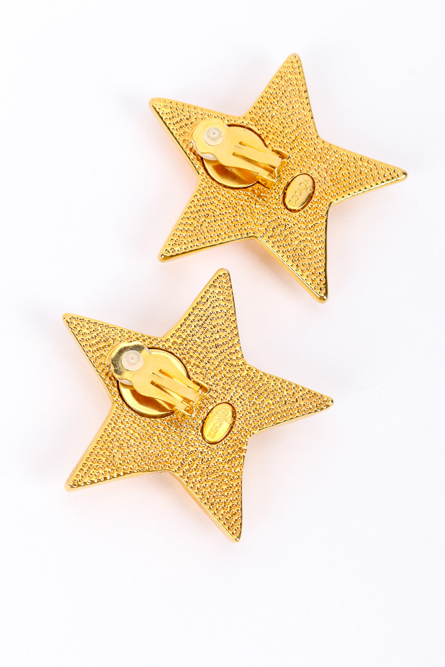 Vintage Escada Enamel Star Plate Earrings II back @recessla