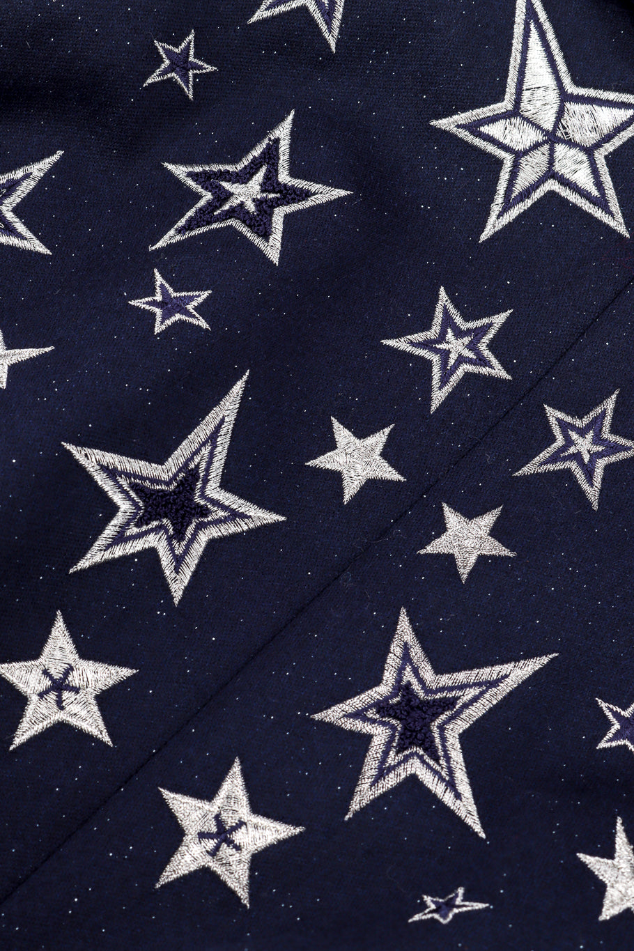Vintage Escada Embroidered Star Glitter Wool Blazer star embroidery closeup @recessla