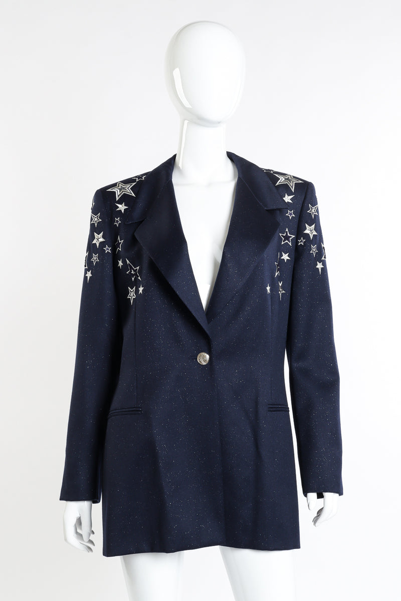 Escada Wool blend blazer with ruffles and silk lining Black White