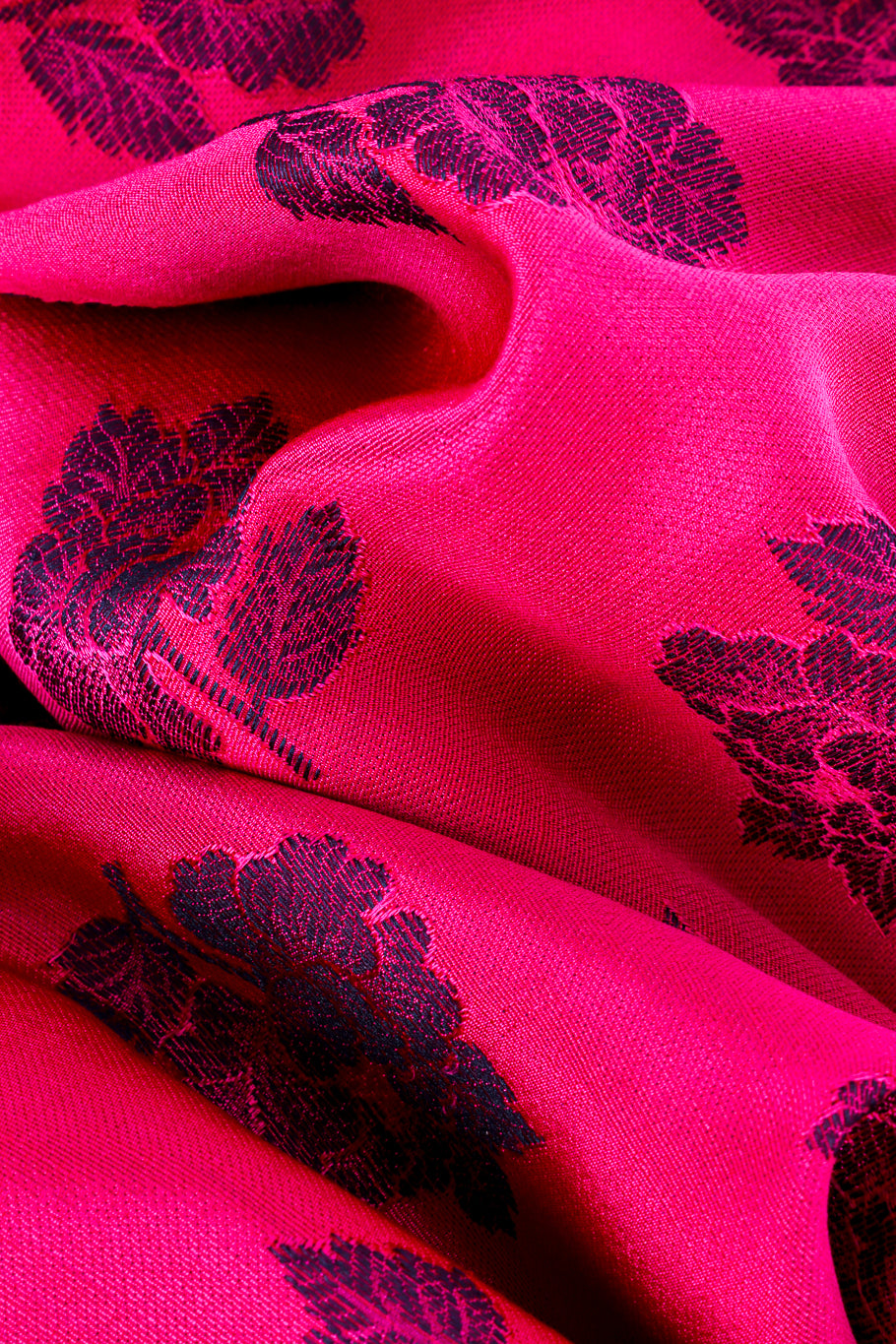 Floral Quilted Dagger Collar Blouse by Escada close up detail of fabric @Recess LA