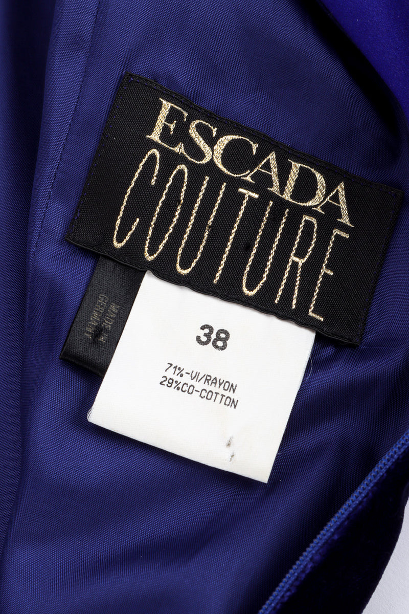 Velvet V-Back Gown by Escada label @recessla