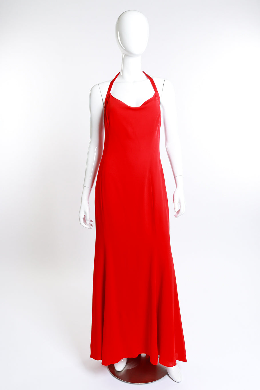 Escada Silk Halter Dress front view on mannequin @RECESS LA