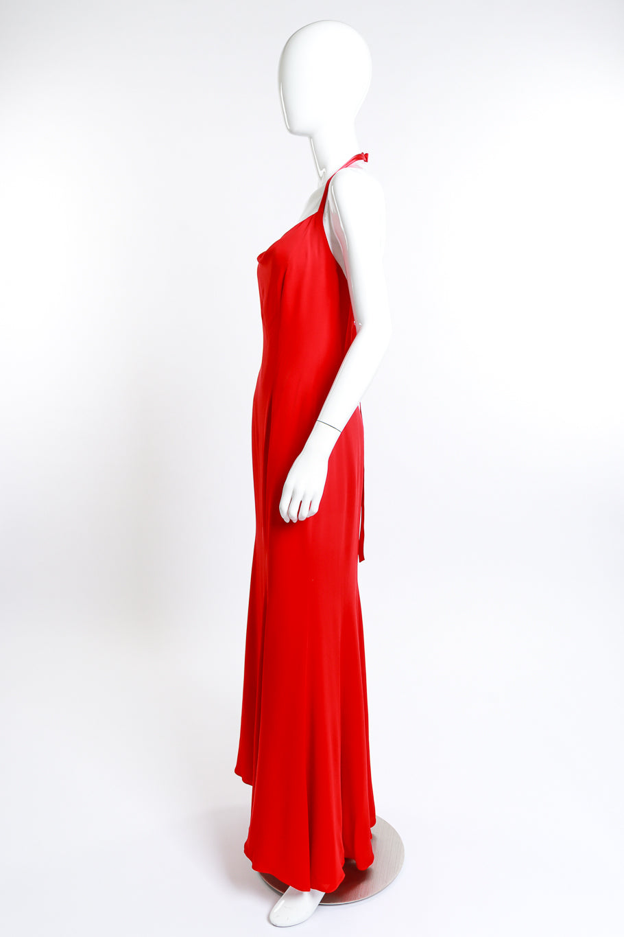 Escada Silk Halter Dress side view on mannequin @RECESS LA