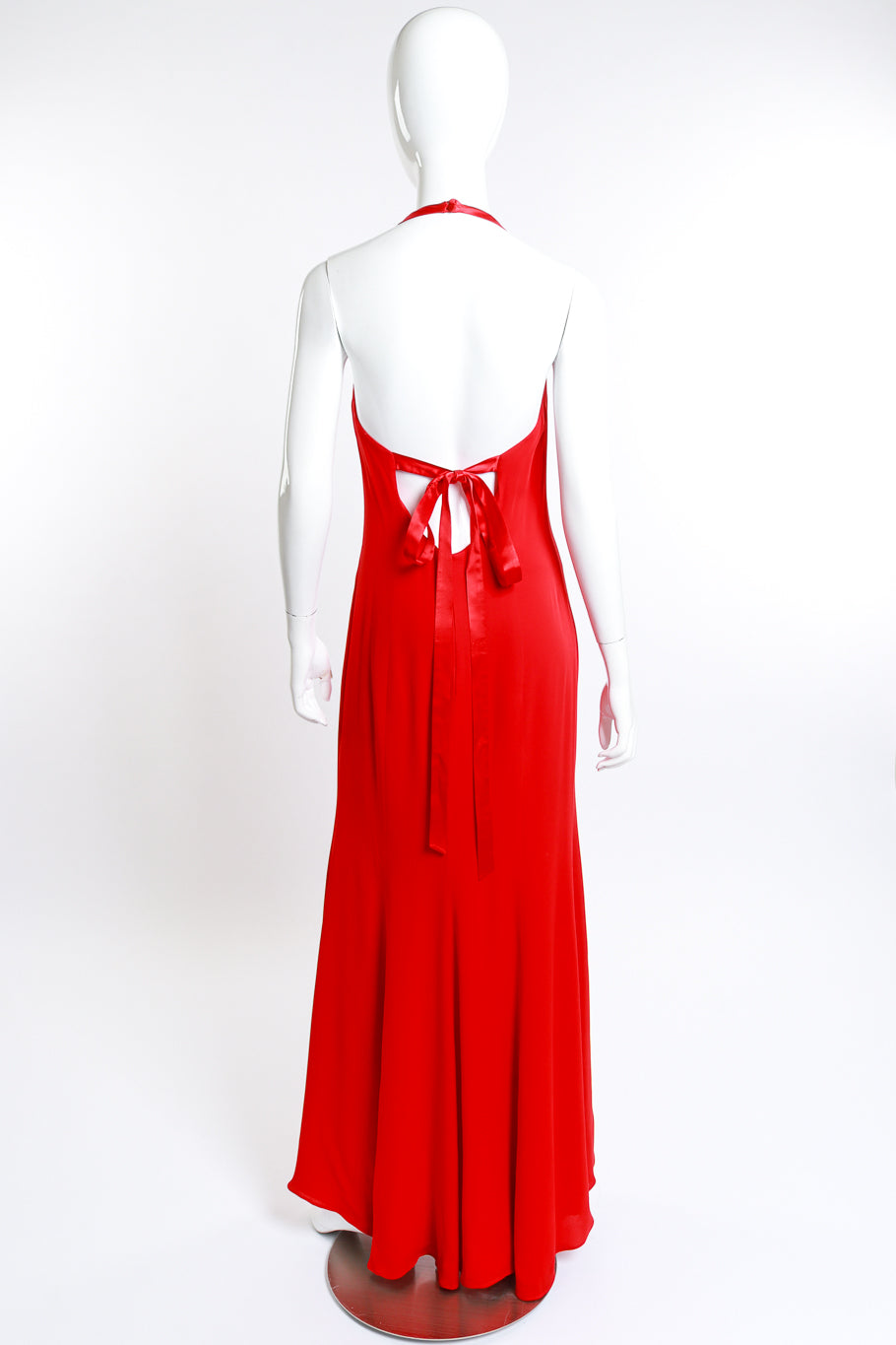 Escada Silk Halter Dress back view on mannequin @RECESS LA