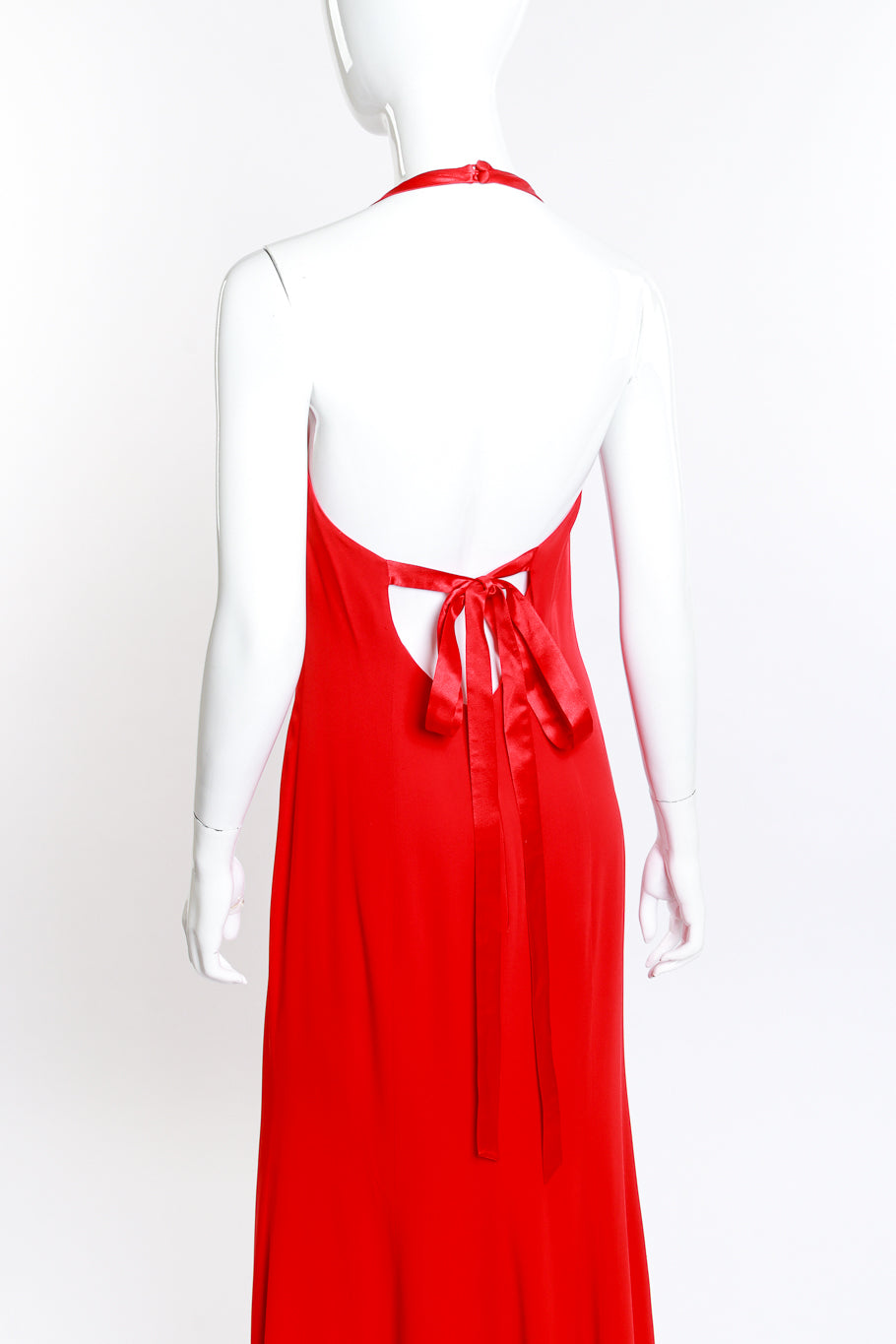 Escada Silk Halter Dress detail back view on mannequin @RECESS LA