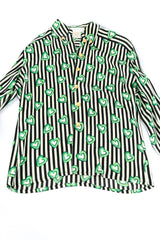 Heart wreath striped blouse by Escada flat lay full front @recessla