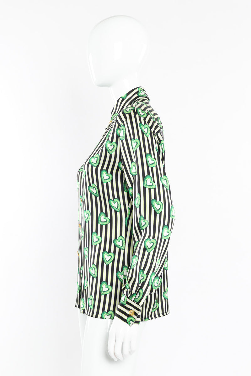 Heart wreath striped blouse by Escada on mannequin side @recessla