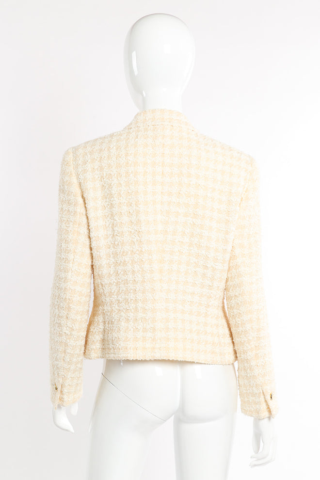Vintage Escada Houndstooth Bouclé Blazer back view on mannequin @recessla
