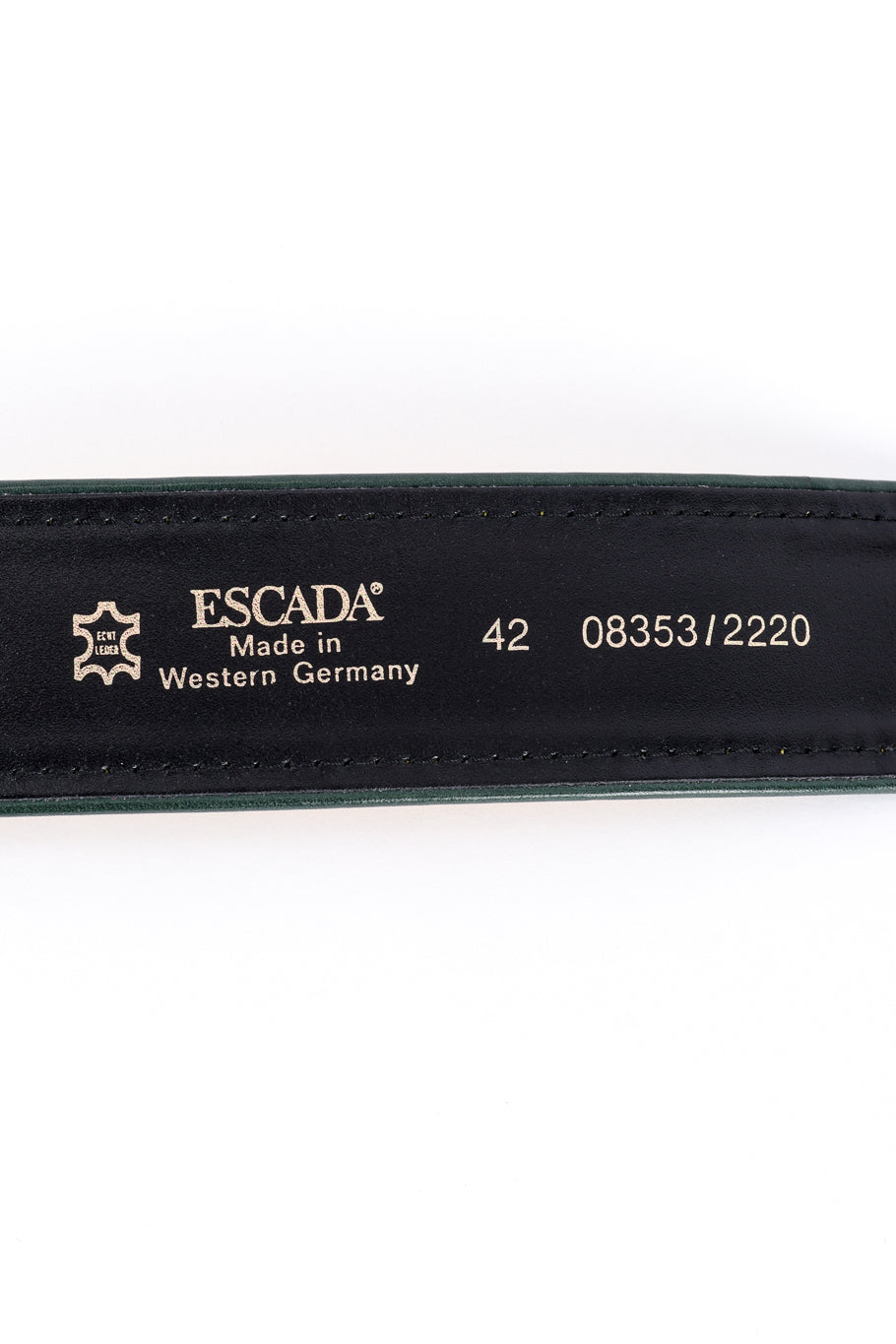 Vintage Escada Roman Clock Leather Belt II signature label @recess la