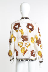 Vintage Escada African Motif Silk Blouse back on mannequin @recess la