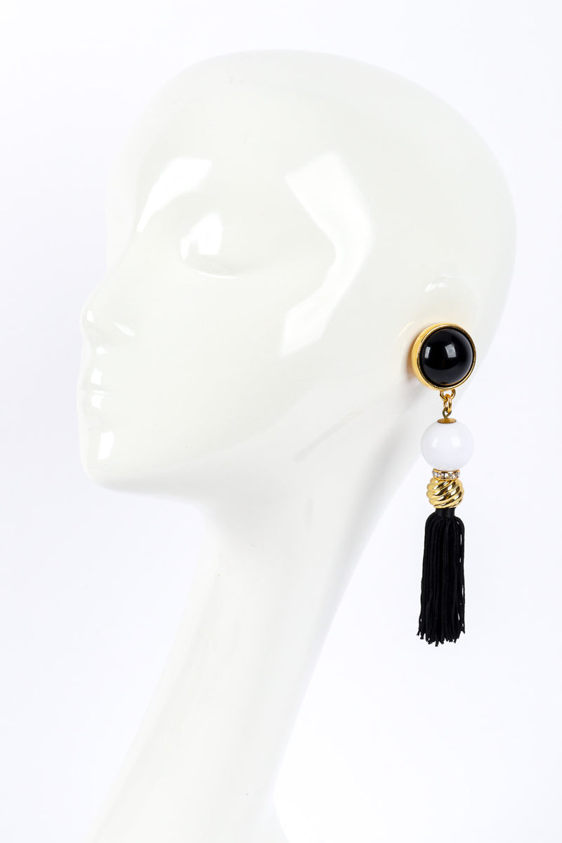 Tassel Ball Drop Earrings II by Escada on mannequin head @recessla