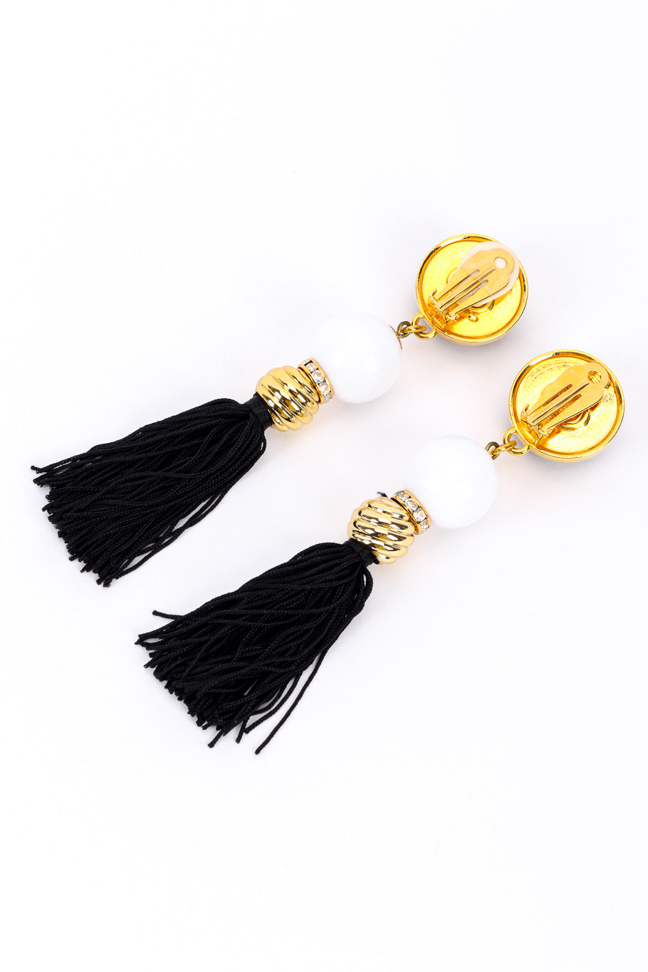 Tassel Ball Drop Earrings II by Escada backs @recessla