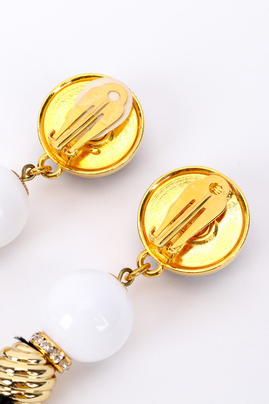 Tassel Ball Drop Earrings II by Escada backs closed close @recessla