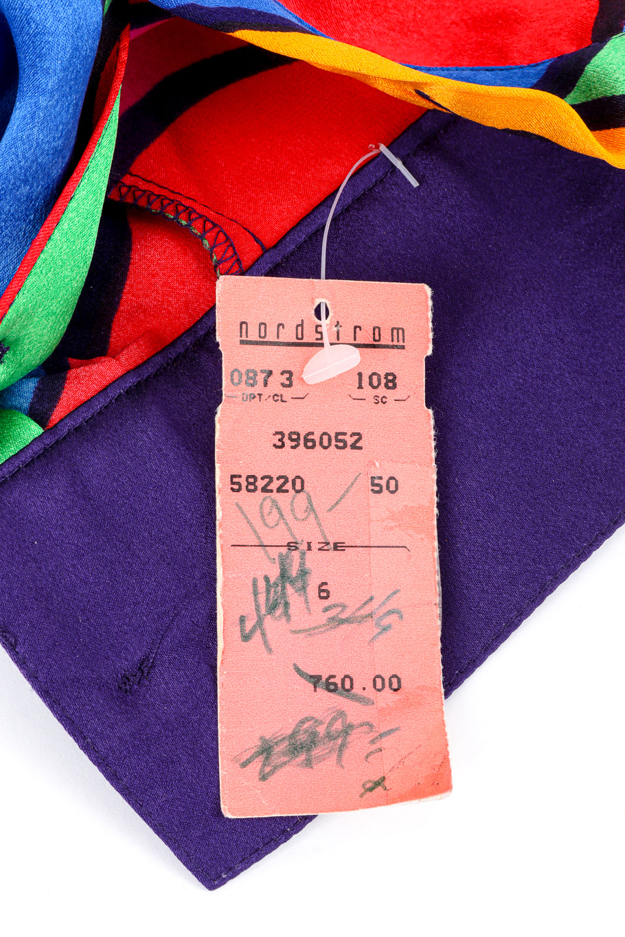 Vintage Escada Silk Heart Blouse price tag details @recess la