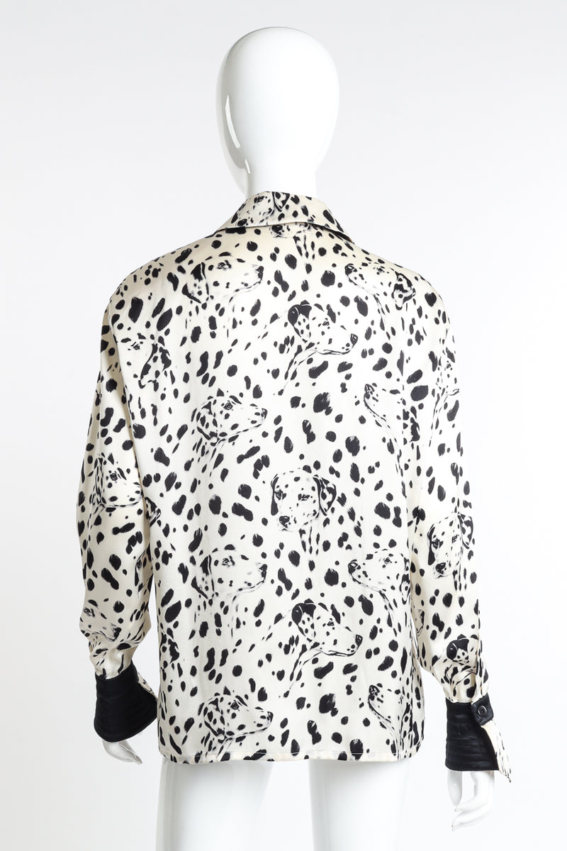 Vintage Escada Dalmatian Print Blouse back view on mannequin @Recess LA