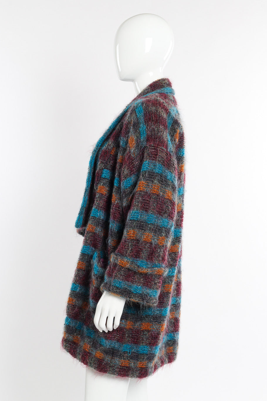 Oversized Mohair Cardigan by Escada on mannequin side @recessla