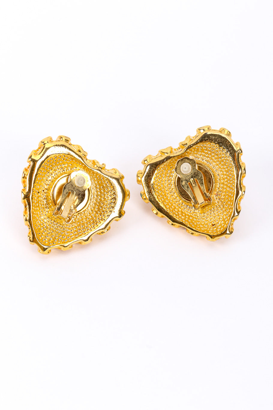 Vintage Escada Crystal Heart Earrings back @recessla