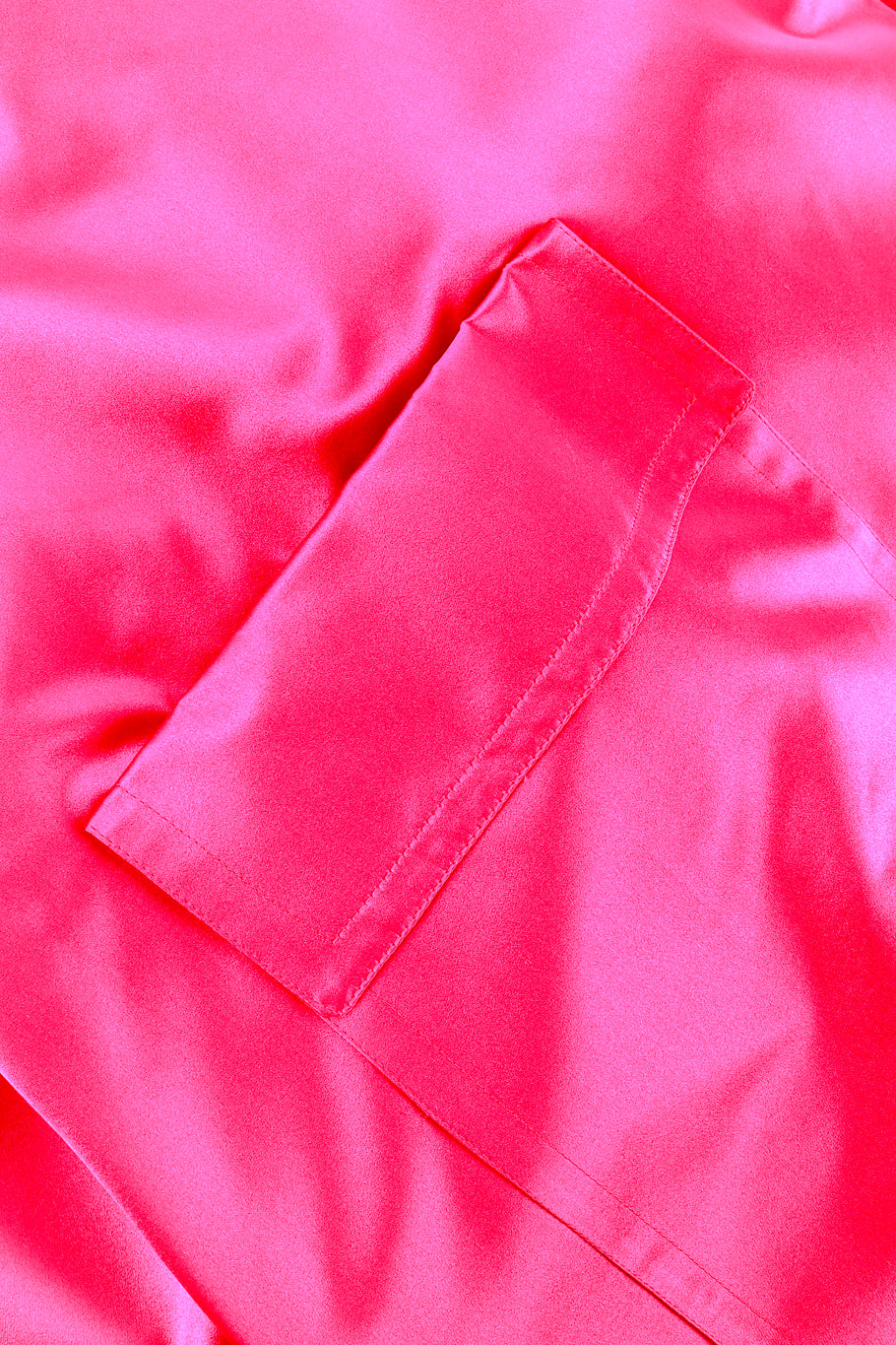 Vintage Escada Oversized Silk Trench Coat pocket closeup @recess la