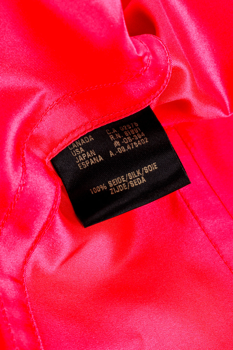 Vintage Escada Oversized Silk Trench Coat content label @recess la