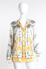 Vintage Escada Sheet Music Silk Blouse front on mannequin @recess la