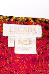 Vintage Margaretha Ley for Escada paisley honeycomb silk blouse inside label @Recess LA