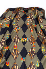 Vintage Escada Graphic Harlequin Silk Blouse view of interior @recessla