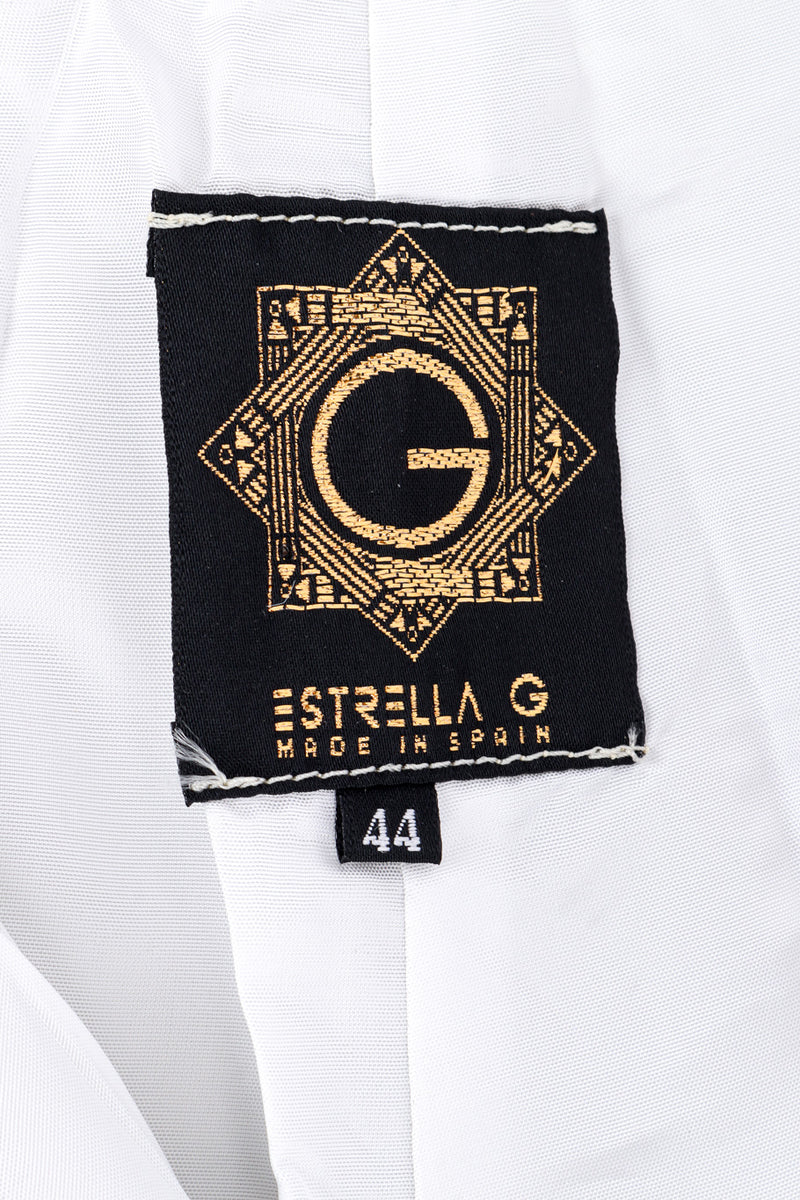 Vintage Estrella G Embroidered Leather Vest and Pant Set pant signature label closeup @Recessla