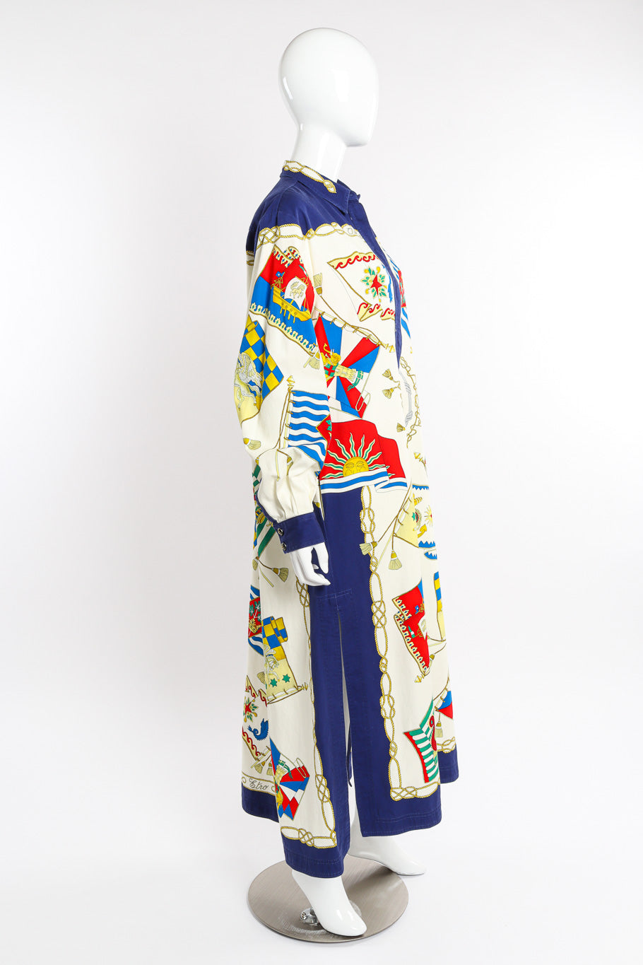 Etro 2021 S/S Nautical Cotton Tunic Dress right side view on mannequin @recessla