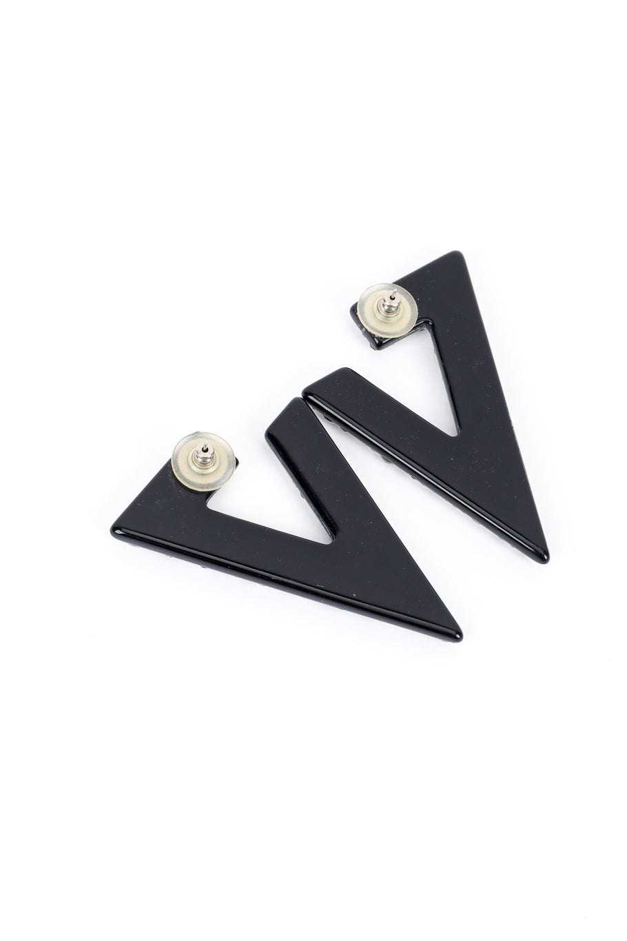 Vintage Crystal Rhinestone Split Triangle Earrings back @recess la