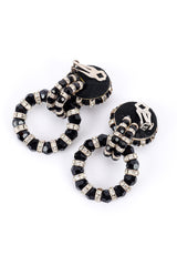 Striped Rhinestone Hoop Drop Earrings backs @recessla