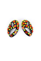 Vintage Oval Rhinestone Earrings front @recess la