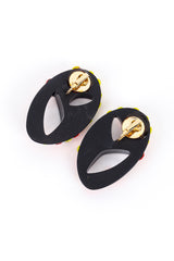 Vintage Oval Rhinestone Earrings back @recess la