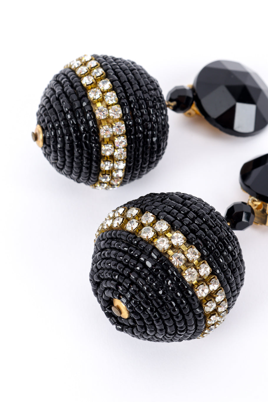 Crystal & Bead Ball Drop Earrings by Unger bottoms @recessla