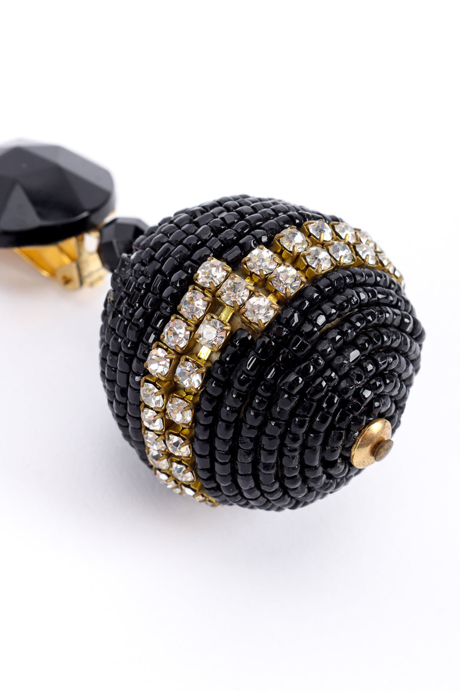 Crystal & Bead Ball Drop Earrings by Unger rhinestones close @recessla