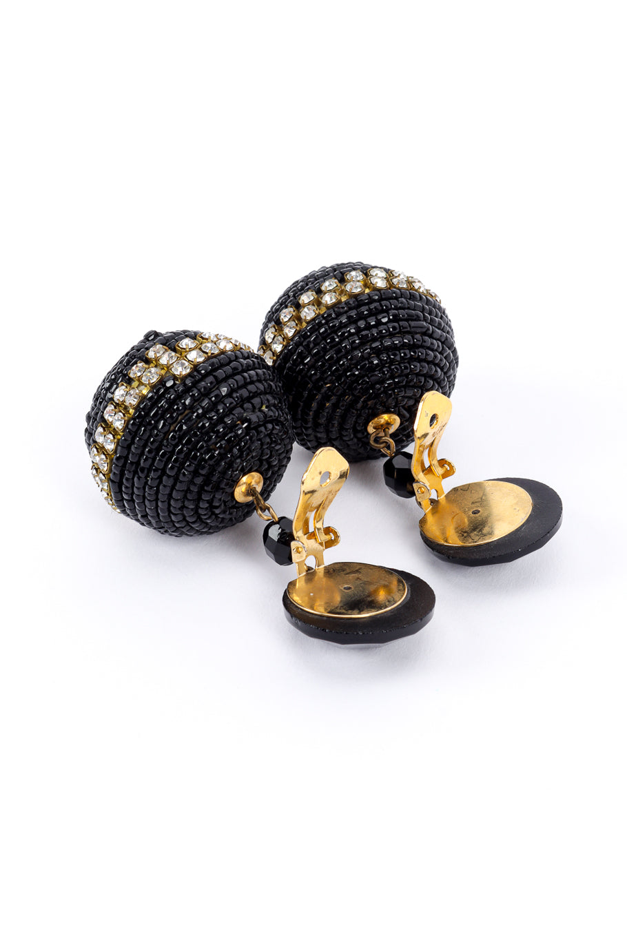 Crystal & Bead Ball Drop Earrings by Unger backs open @recessla