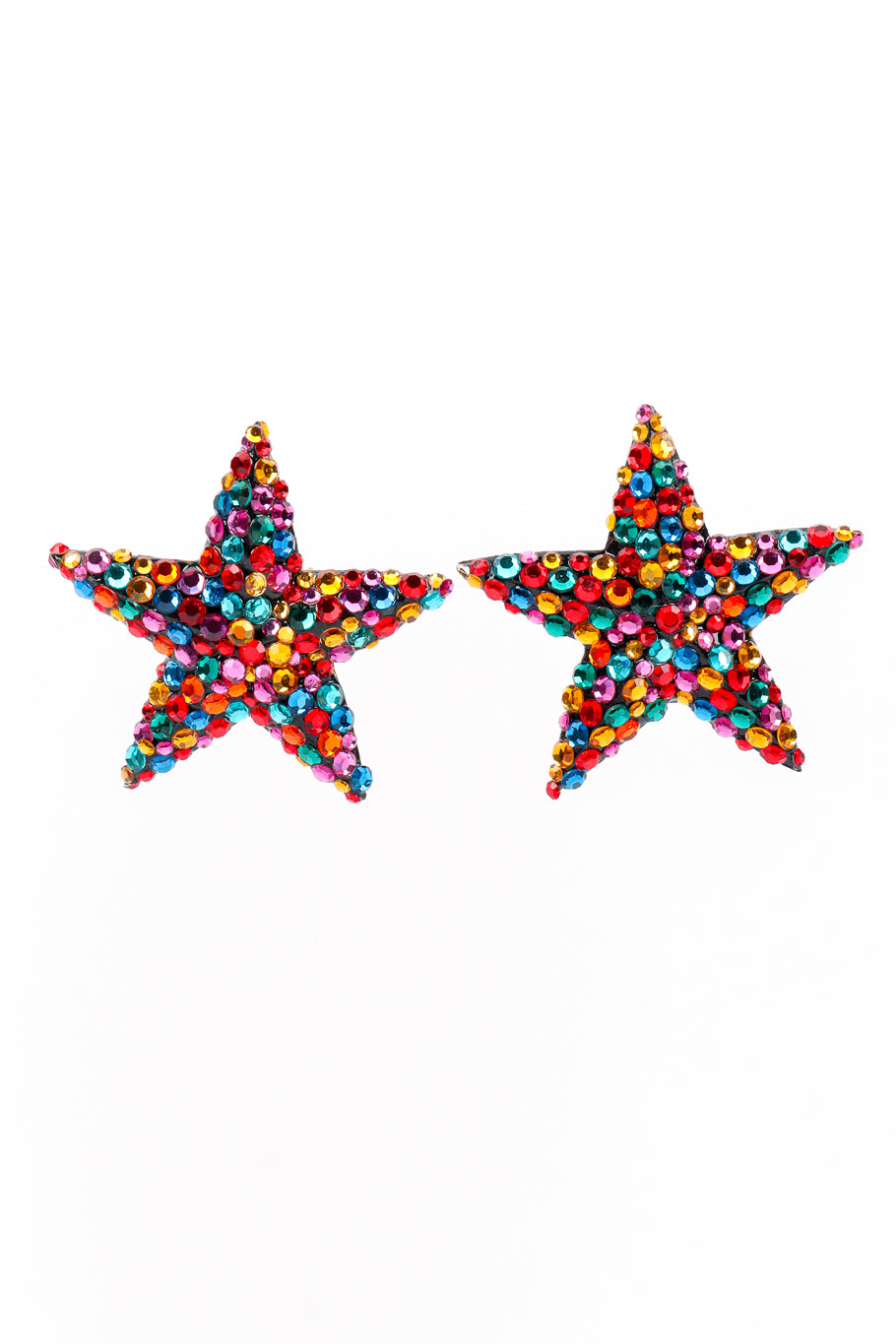 Vintage Richard Kerr Rainbow Star Earrings front @recess la