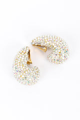 Vintage Crystal and Pearl Half Hoop Earrings side @recess la