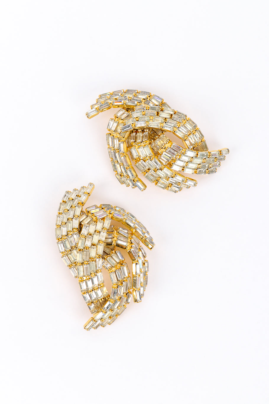 Vintage Marie Ferrá Baguette Crystal Burst Earrings front @recess la