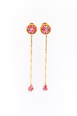 Vintage Long Crystal Teardrop Earrings front @recess la