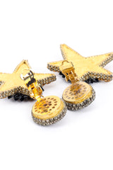 Vintage Crystal Rhinestone Star Drop Earrings view of clips @recess la