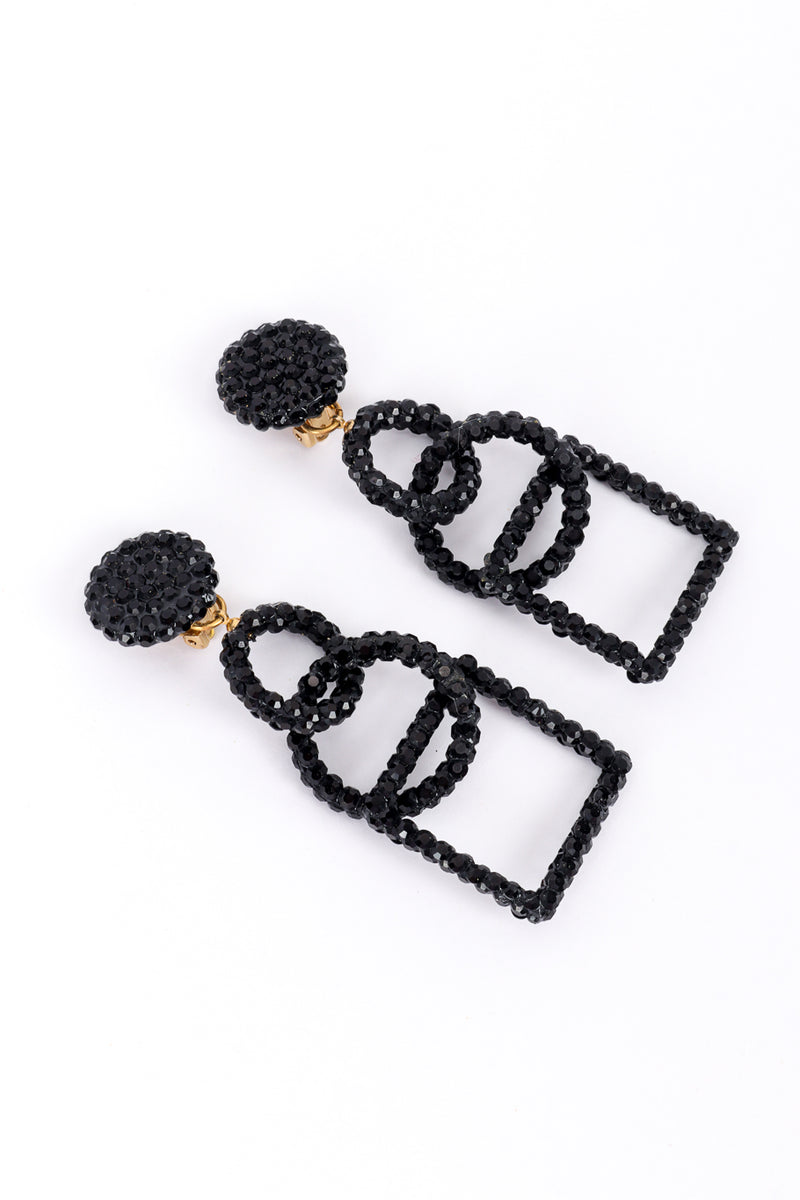 Vintage Richard Kerr Rhinestone Geometric Earrings II front @recess la