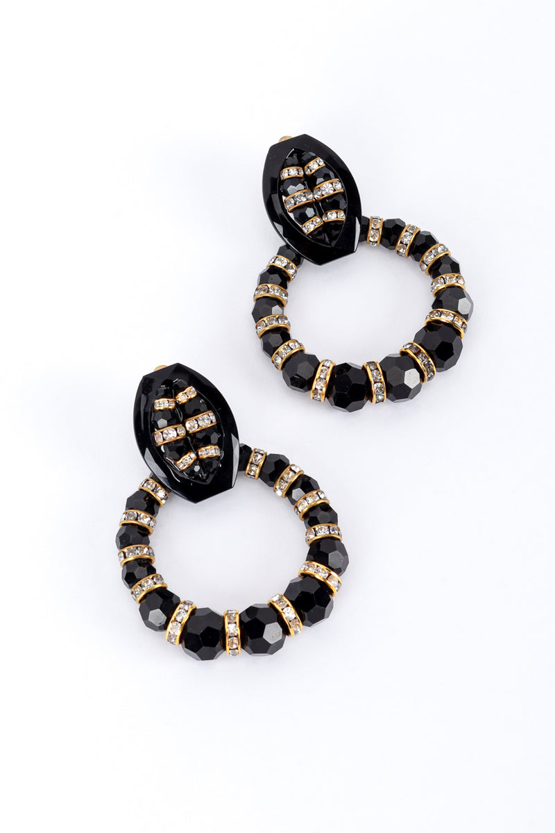 Faith Stripe Rhinestone Hoop Drop Earrings @RECESS LA