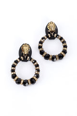 Faith Stripe Rhinestone Hoop Drop Earrings back @RECESS LA