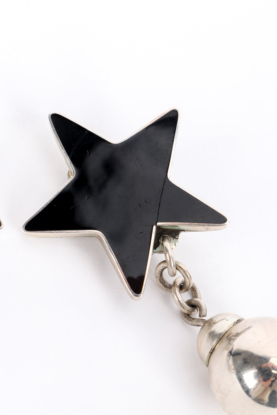 Vintage Taxco Sterling Star Bauble Earrings crack on stone @recess la