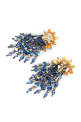 Vintage Sherry De Pee Crystal Burst Fringe Earrings back @recess la