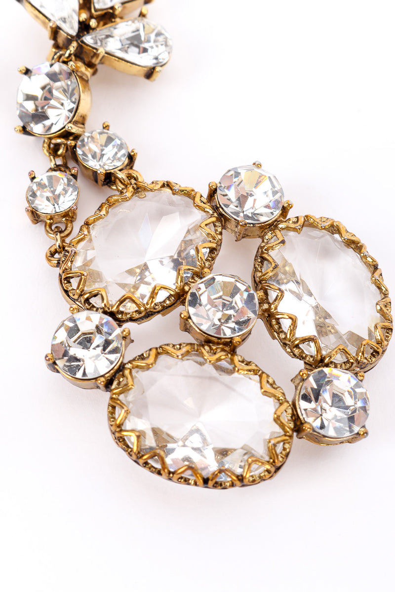 Vintage Crystal Cluster Chandelier Earrings crystals closeup on white background @Recessla