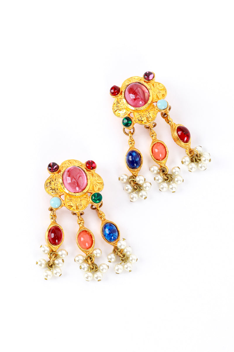 Kenneth Jay Lane Candy Cabochon Cross Drop Earrings @RECESS LA