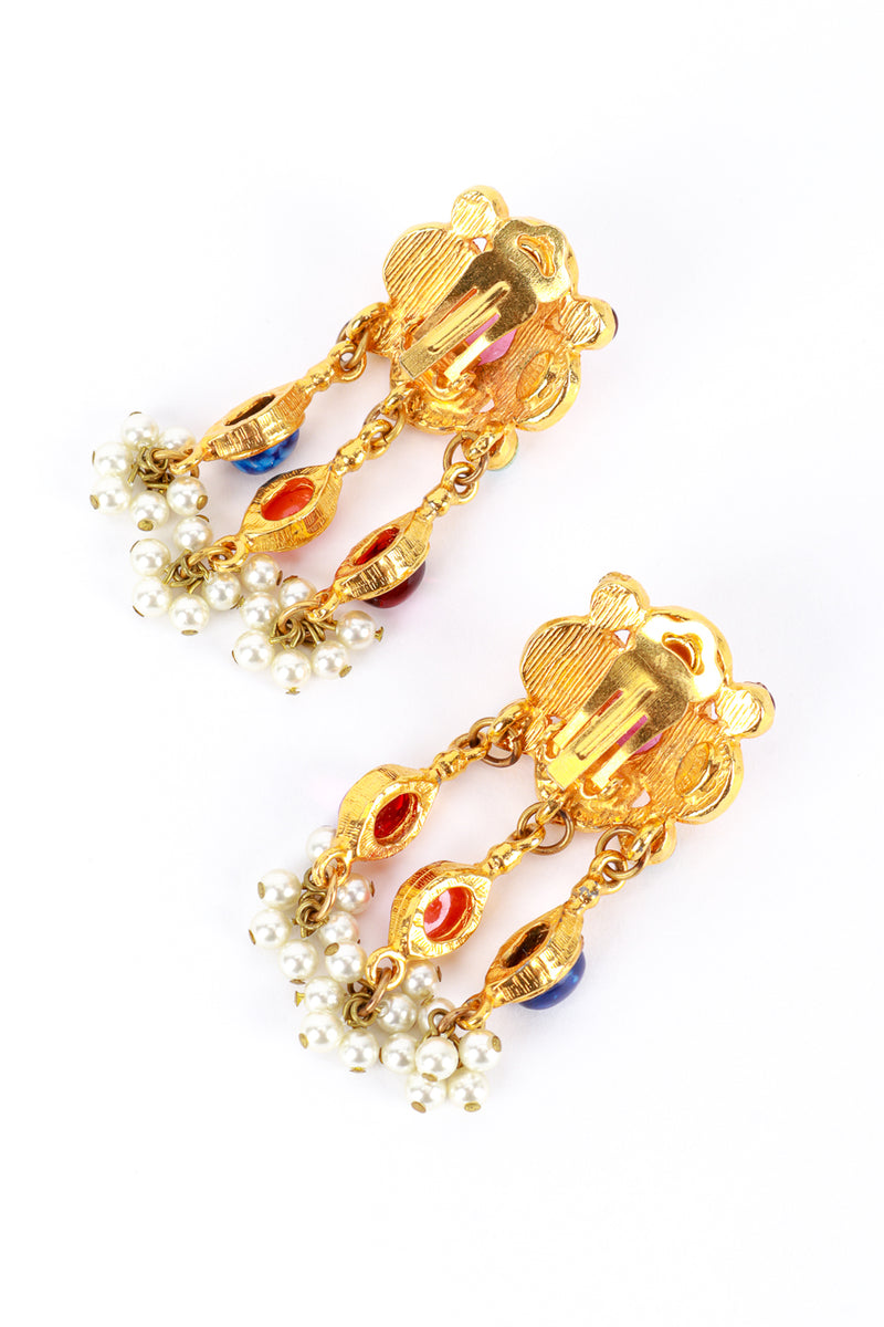 Kenneth Jay Lane Candy Cabochon Cross Drop Earrings clip @RECESS LA